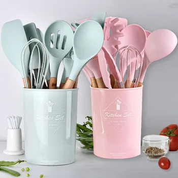 9/10/12PCS Silicone Cooking Utensils Set Non-stick Spatula Shovel Wooden Handle Cooking Tools Set Kitchen Tools Cooking Sets
9/10/12PCS Silicone Cooking Utensils Set Non-stick Spatula Shovel Wooden Handle Cooking Tools Set Kitchen Tools Cooking Sets