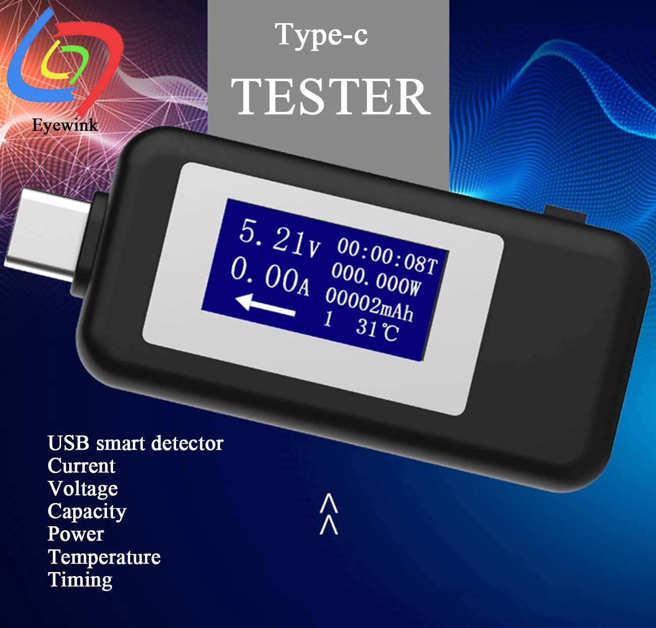 KWS-1802C Multi-function USB Tester Type-c Charger Detector Digital Voltmeter Ammeter Voltage Meters
KWS-1802C Multi-function USB Tester Type-c Charger Detector Digital Voltmeter Ammeter Voltage Meters