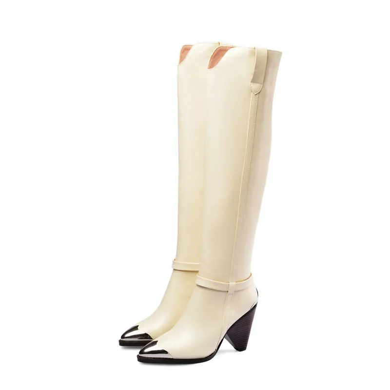 Fashion Leather Knee High Boots Women Spike High Heel Long Boots Western Boots Pointed Toe Zipper Autumn Winter Woman Shoes
Fashion Leather Knee High Boots Women Spike High Heel Long Boots Western Boots Pointed Toe Zipper Autumn Winter Woman Shoes