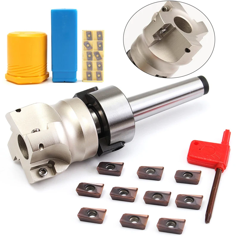 MT2 M10&50mm Face End Mill Cutter+10 Pcs APMT1604 Carbide Insert Wrench CNC 
MT2 M10&50mm Face End Mill Cutter+10 Pcs APMT1604 Carbide Insert Wrench CNC
