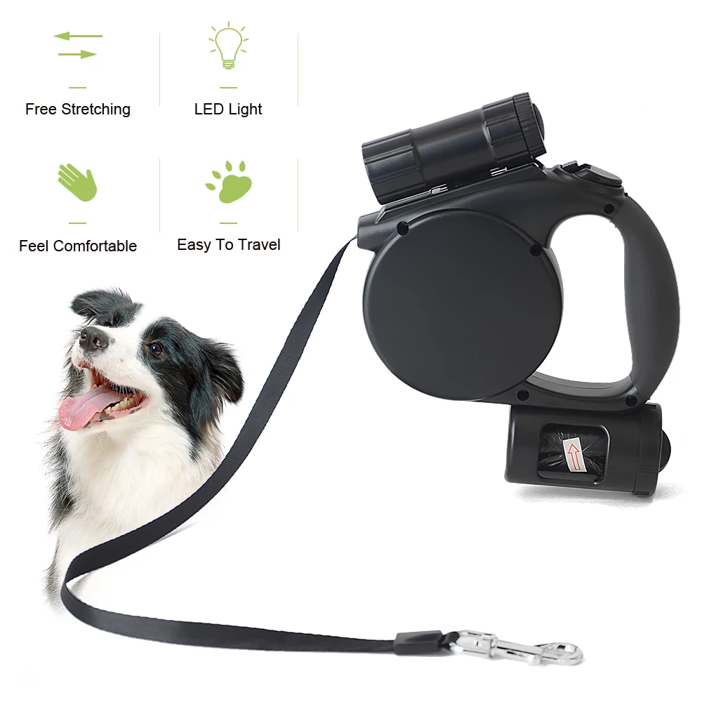 Retractable Dog Leash 4.5M with LED Flashlight And Garbage Bag Durable Nylon Dog leashes For Small Medium Dogs
Retractable Dog Leash 4.5M with LED Flashlight And Garbage Bag Durable Nylon Dog leashes For Small Medium Dogs