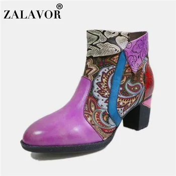 ZALAVOR Real Leather Women Ankle Boots Fashion Flower Ethnic Style Shoes Women Vintage Ladies Handmade Footwear Size 36-42
ZALAVOR Real Leather Women Ankle Boots Fashion Flower Ethnic Style Shoes Women Vintage Ladies Handmade Footwear Size 36-42