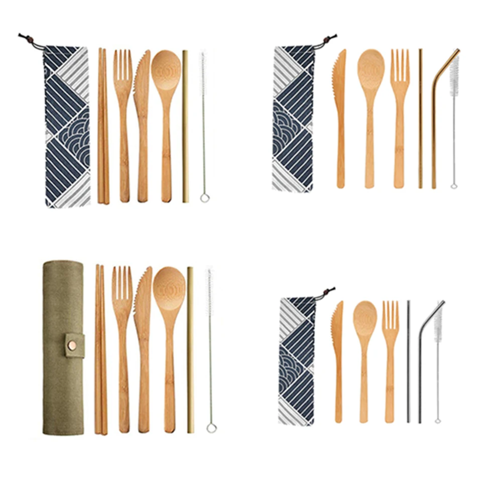1 Set Wooden Flatware Cutlery Set Bamboo Straw Dinnerware Set With Cloth Bag Knives Fork Spoon Chopsticks Travel Wholesale
1 Set Wooden Flatware Cutlery Set Bamboo Straw Dinnerware Set With Cloth Bag Knives Fork Spoon Chopsticks Travel Wholesale