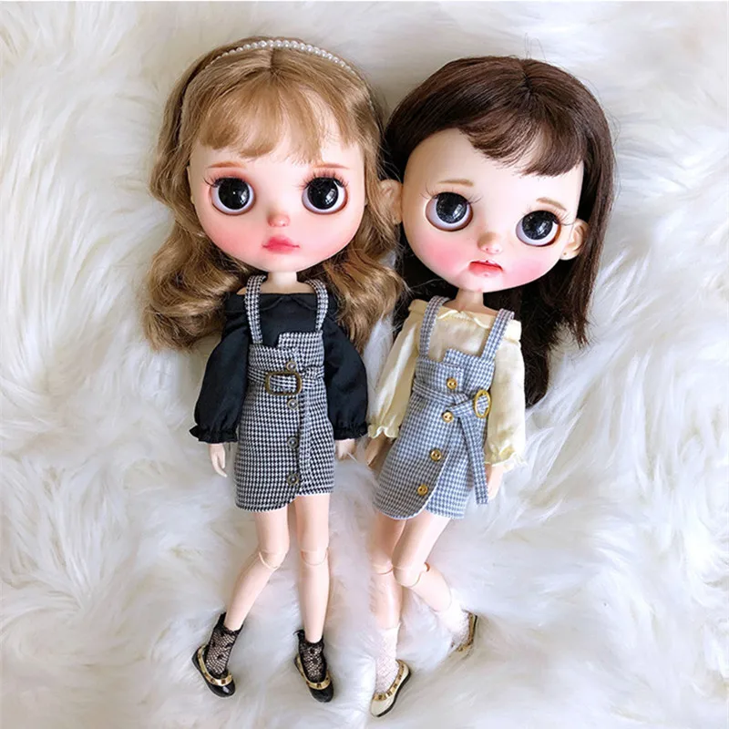 1/6 кукла в клетку юбка Blyth рубашка Dal блузка Кукла наряд (подходит для Pullip Ob24 BJD Azone