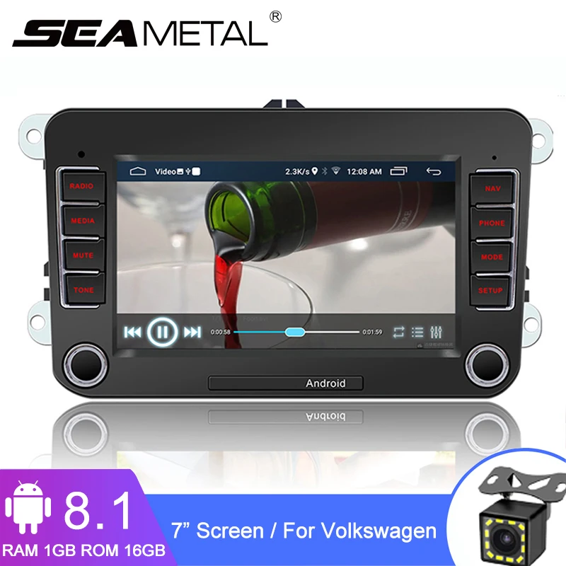 Фото Seametal 2 Din Android 8.1 Car Radio 7" Autoradio Bluetooth GPS Navigation Multimedia Player Universal for Volkswagen Skoda |
