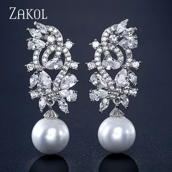 ZAKOL Imitation Pearl Leaf Collection Full Micro Cubic Zirconia Pave Women Bridal Engagement Earring Jewelry Addiction FSEP2106
ZAKOL Imitation Pearl Leaf Collection Full Micro Cubic Zirconia Pave Women Bridal Engagement Earring Jewelry Addiction FSEP2106