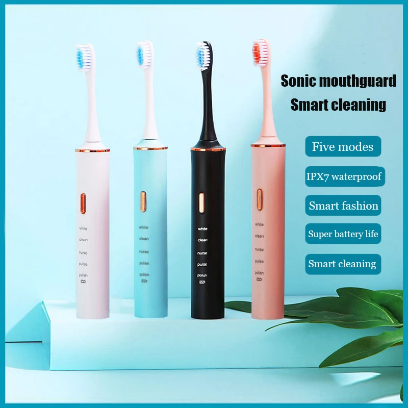 Cleaning Teeth Rechargeable Replacement Heads Sonic Electric Toothbrush IPX7 Waterproof Smart Quick Charge 5 Modes For Adults
Cleaning Teeth Rechargeable Replacement Heads Sonic Electric Toothbrush IPX7 Waterproof Smart Quick Charge 5 Modes For Adults