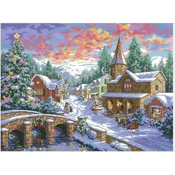 Christmas village patterns Counted Cross Stitch 11CT 14CT DIY Chinese Cross Stitch Kits Embroidery Needlework Sets home decor
Christmas village patterns Counted Cross Stitch 11CT 14CT DIY Chinese Cross Stitch Kits Embroidery Needlework Sets home decor