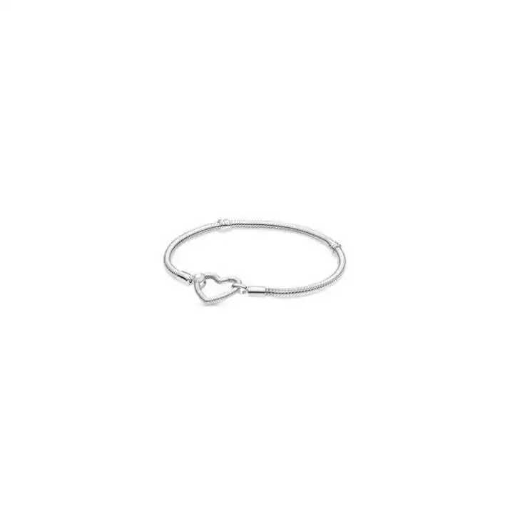 

Valentine's day new love button snake bone Bracelet Sterling Silver S925 pan basic snake bone chain