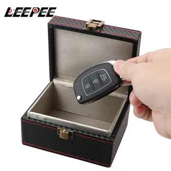 LEEPEE Car Key Box Anti Theft Storage Box RFID Key Fob Protector Carbon Fiber Car Keyless Signal Blocker Interior Accessories
LEEPEE Car Key Box Anti Theft Storage Box RFID Key Fob Protector Carbon Fiber Car Keyless Signal Blocker Interior Accessories
