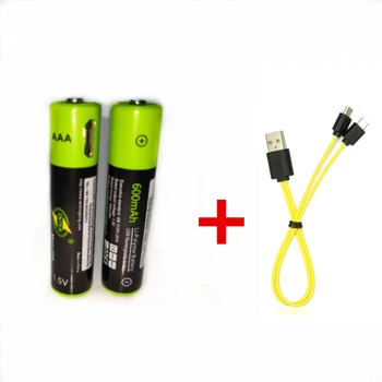 2PCS ZNTER 1.5V AAA 600mAh rechargeable lithium battery USB lithium polymer rechargeable battery+2 in 1 Micro USB charging cable
2PCS ZNTER 1.5V AAA 600mAh rechargeable lithium battery USB lithium polymer rechargeable battery+2 in 1 Micro USB charging cable