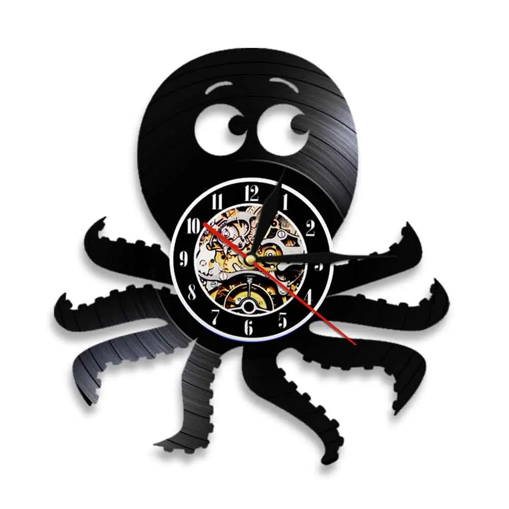 Подвесные часы с виниловой пластинкой, осьминог, море, настенные часы с животными, ручная работа, Современный Настенный декор для детской комнаты
Подвесные часы с виниловой пластинкой, осьминог, море, настенные часы с животными, ручная работа, Современный Настенный декор для детской комнаты