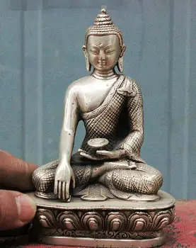 5" Old Tibet Buddhism Temple Silver Shakyamuni Sakyamuni Buddha Bowl Statue
5" Old Tibet Buddhism Temple Silver Shakyamuni Sakyamuni Buddha Bowl Statue