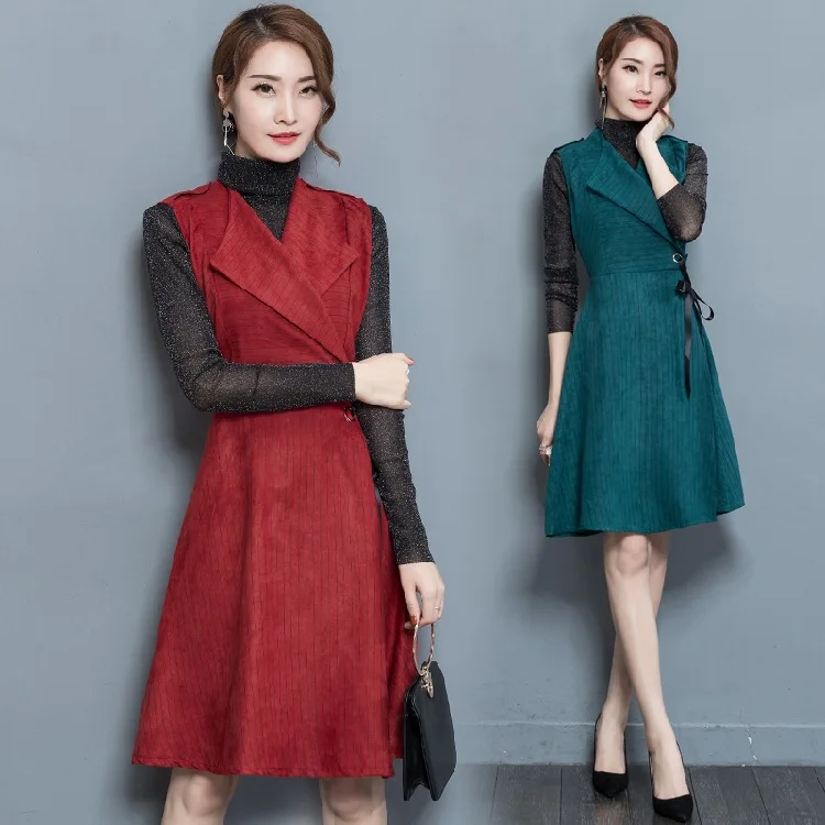2017 Autumn Clothing New Style Korean-style Long Sleeve Waist Hugging Dress Suede Fashionable Set Fashion
2017 Autumn Clothing New Style Korean-style Long Sleeve Waist Hugging Dress Suede Fashionable Set Fashion