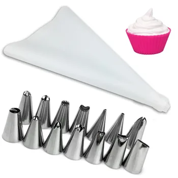 Silicone Icing Piping Cream Pastry Bag with 14PC Stainless Steel Nozzle Tips DIY Cake Decorating Tools
Silicone Icing Piping Cream Pastry Bag with 14PC Stainless Steel Nozzle Tips DIY Cake Decorating Tools