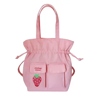 Japanese Sweet Strawberry Embroidery Drawstring Backpack Cute Lolita Multifunctional Hand Shoulder Bag Waterproof Multi-pocket 
Japanese Sweet Strawberry Embroidery Drawstring Backpack Cute Lolita Multifunctional Hand Shoulder Bag Waterproof Multi-pocket