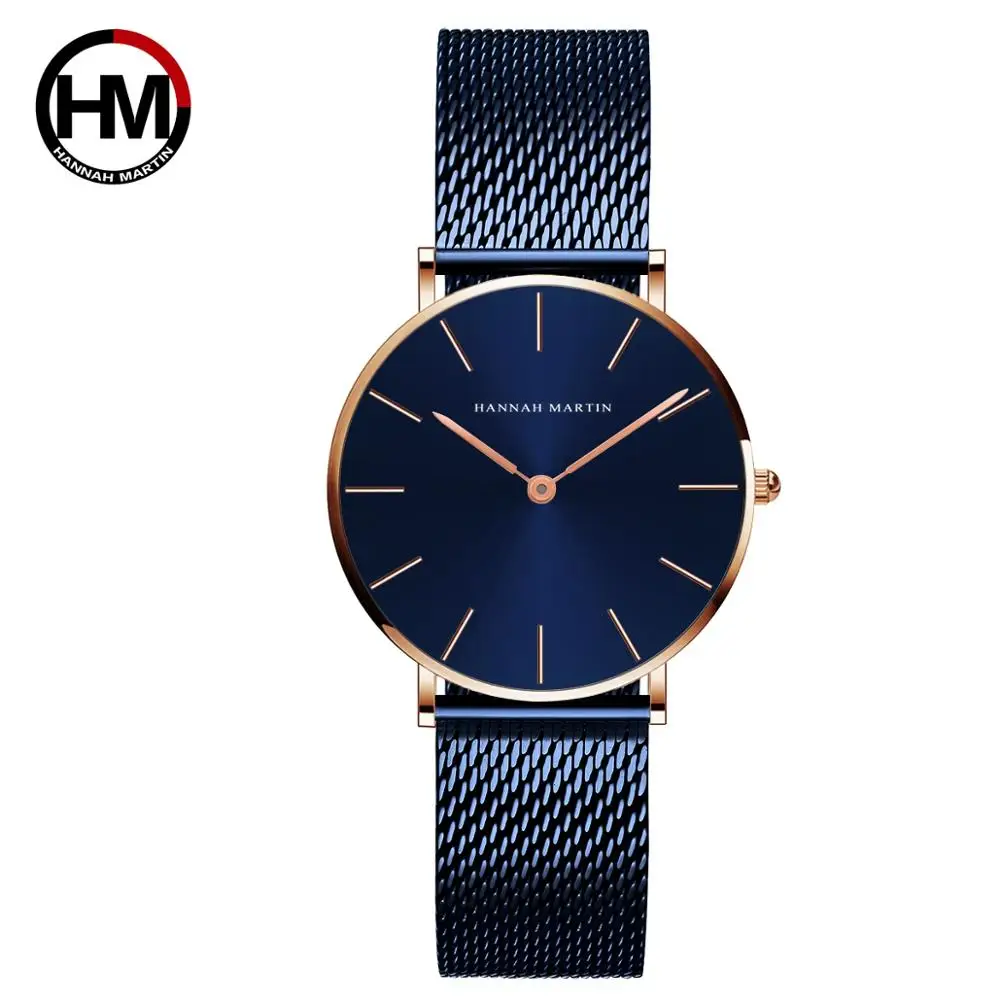 36mm Hannah Martin Japan Quartz Movement High Quality Women Watch Stainless Steel Mesh Blue Waterproof Ladies Watch Dropshipping
36mm Hannah Martin Japan Quartz Movement High Quality Women Watch Stainless Steel Mesh Blue Waterproof Ladies Watch Dropshipping