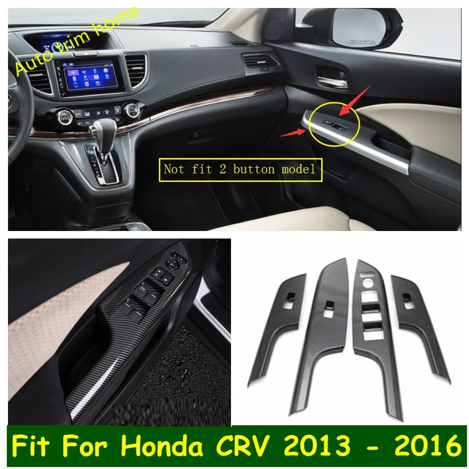 

Lapetus ABS Inner Door Window Lift Switch Button Panel Cover Trim Fit For Honda CRV CR-V 2013 2014 2015 2016 Carbon Fiber Look