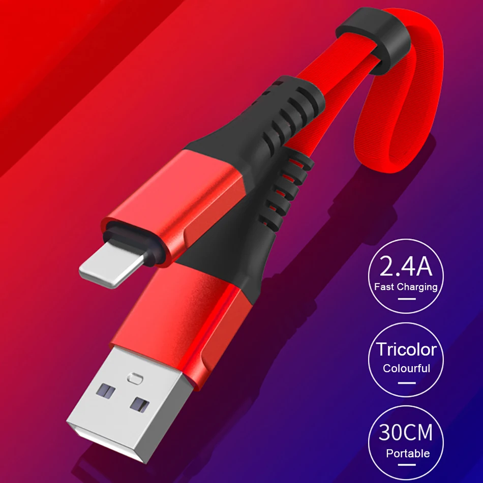 30CM Portable 2.4A Fast Charging Data Cable For iPhone XS MAX XR 8 7 6S Plus Micro USB Type-C Line For SAMSUNG XIAOMI Power Bank
30CM Portable 2.4A Fast Charging Data Cable For iPhone XS MAX XR 8 7 6S Plus Micro USB Type-C Line For SAMSUNG XIAOMI Power Bank