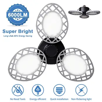 60W E26 E27 LED Ceiling Lamp New Upgrade Adjustable Deformable Garage Light For Warehouse Workshop LED Energy Saving Lamp
60W E26 E27 LED Ceiling Lamp New Upgrade Adjustable Deformable Garage Light For Warehouse Workshop LED Energy Saving Lamp