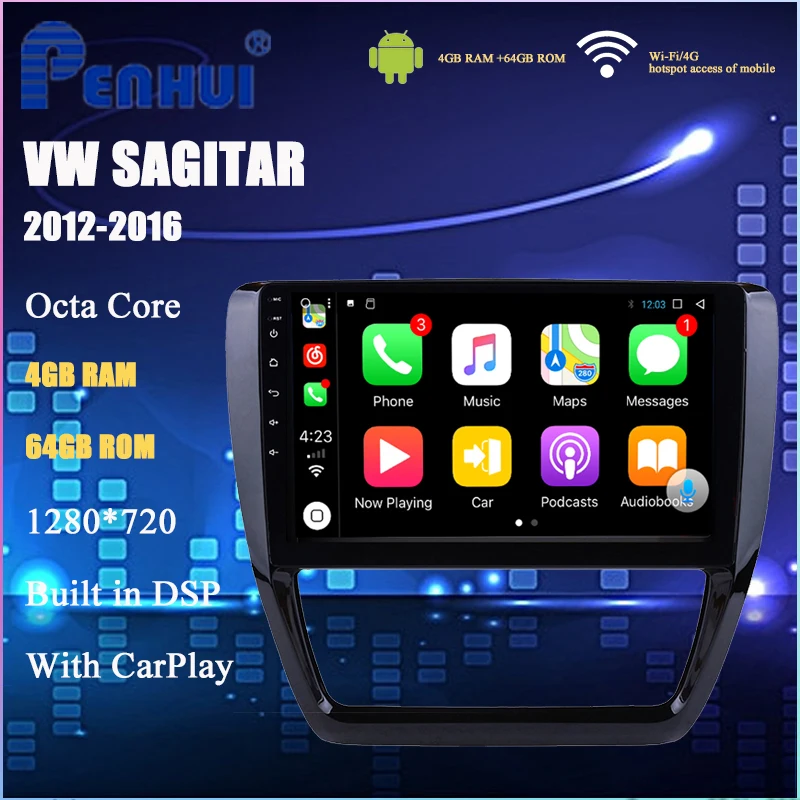 Car DVD for VW Sagitar (2012-2016) Car Radio Multimedia Video Player Navigation GPS Android 10.0 Double Din
Car DVD for VW Sagitar (2012-2016) Car Radio Multimedia Video Player Navigation GPS Android 10.0 Double Din