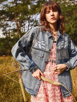 Jeans Jacket Women 2020 Spring High Quality Heavy Industry Embroidered Beading Wild Loose Comfortable Casual Denim Jacket Coats 
Jeans Jacket Women 2020 Spring High Quality Heavy Industry Embroidered Beading Wild Loose Comfortable Casual Denim Jacket Coats