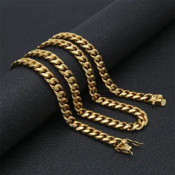 Hip Hop Punk Heavy Gold silver color Plated Cuban Necklace and Bracelet Set 8mm/10mm/12mm/14mm Stainless Steel Cuban Link Chain 
Hip Hop Punk Heavy Gold silver color Plated Cuban Necklace and Bracelet Set 8mm/10mm/12mm/14mm Stainless Steel Cuban Link Chain