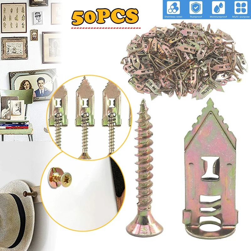 50pcs Portable Self Drilling Anchors Screws Drywall Wall Expansion Kit Gold Home Hollow Wall Anchor Tapping Screw Carbon steel
50pcs Portable Self Drilling Anchors Screws Drywall Wall Expansion Kit Gold Home Hollow Wall Anchor Tapping Screw Carbon steel