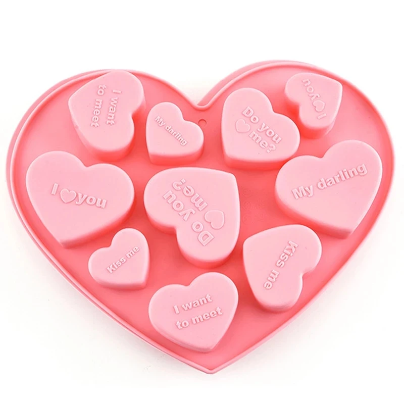 Фото Heart Shape Mould Tools For Baking Chocolate Mold Silicone Molds Form Candles Love Shapes Cake Accessories | Дом и сад