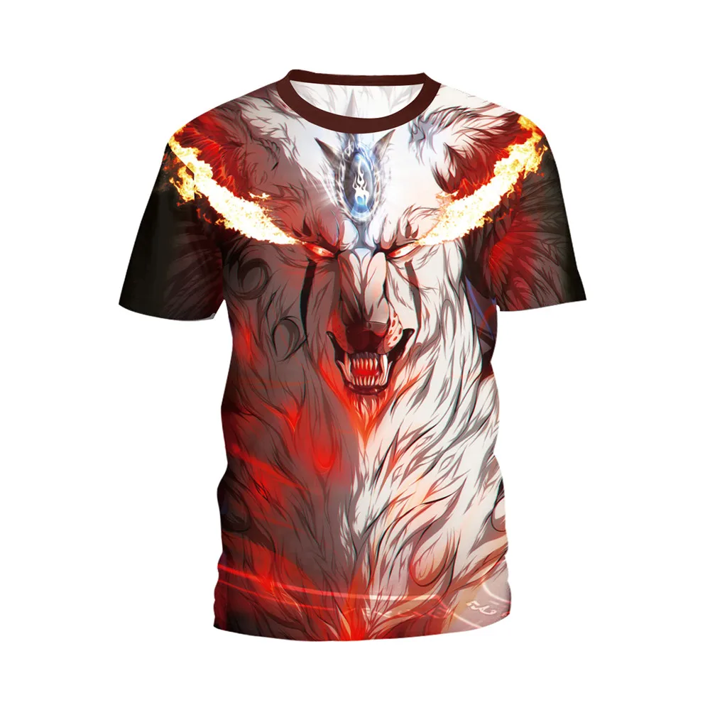 Женская футболка с 3D принтом Armorhero простая Angry Wolf Повседневная Свободная круглым