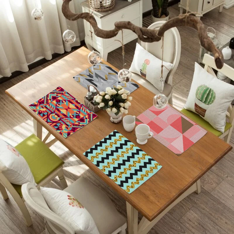 TTLIFE 1Pc Geometric Pattern Kitchen Placemat For Dining Table Mats Drink Coaster Cotton Linen Cup Pads Home Decorations
TTLIFE 1Pc Geometric Pattern Kitchen Placemat For Dining Table Mats Drink Coaster Cotton Linen Cup Pads Home Decorations