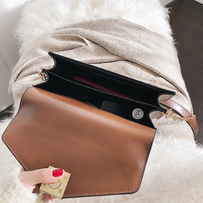 2019 New Style Triangular Geometry Contrast Color Square Sling Bag Lock Simple Shoulder WOMEN'S Bag
2019 New Style Triangular Geometry Contrast Color Square Sling Bag Lock Simple Shoulder WOMEN'S Bag