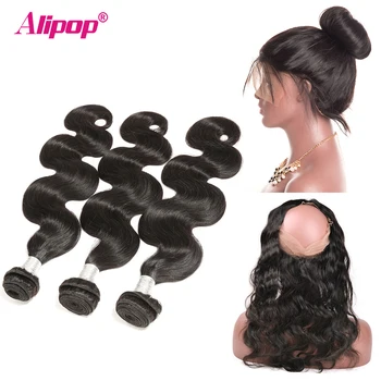 3 Bundles Body Wave With Frontal Peruvian Bundles With Frontal 360 Closure With Bundles Middle/Free/Three Part Alipop Remy Hair
3 Bundles Body Wave With Frontal Peruvian Bundles With Frontal 360 Closure With Bundles Middle/Free/Three Part Alipop Remy Hair