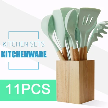 11pcs Silicone Cooking Utensils Set Non-stickSpatula Soup Spoon Wooden Handle With Storage Box Kitchen Tool Cookware Kitchenware
11pcs Silicone Cooking Utensils Set Non-stickSpatula Soup Spoon Wooden Handle With Storage Box Kitchen Tool Cookware Kitchenware