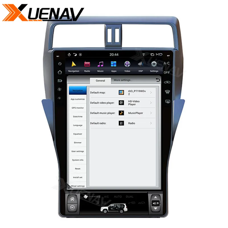 16 inch 2din 2018 Car tape recorder multimedia GPS navigation DVD player Touch Screen Player for-TOYOTA Land Cruiser Prado | Автомобили и