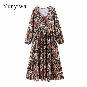 2020 Women's New V-neck Waistband Floral Long Sleeve Dress Casual Women Dresses Party Long Loose Maxi Dress Elegant Vestidos
2020 Women's New V-neck Waistband Floral Long Sleeve Dress Casual Women Dresses Party Long Loose Maxi Dress Elegant Vestidos