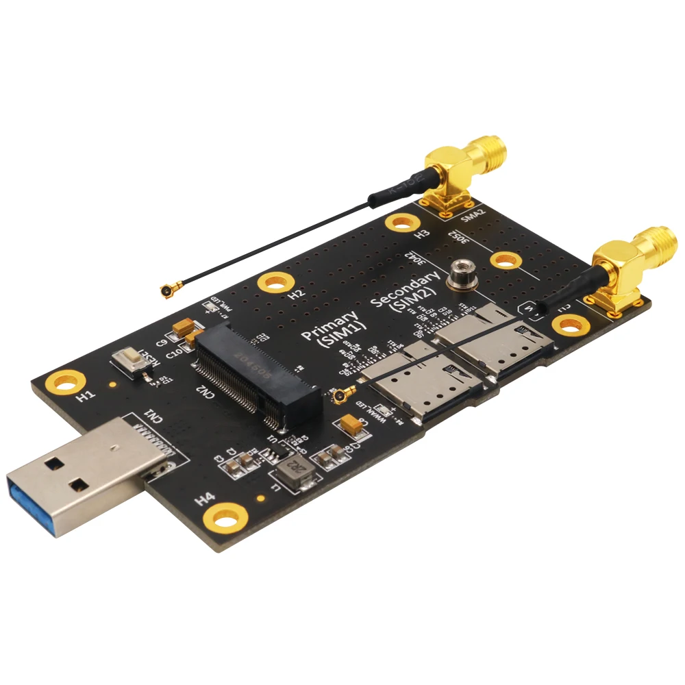 Плата расширения NGFF M.2 Key B-USB 3,0 для модуля 3G/4G/5G, карта Wi-Fi M.2 со слотом для двух NANO SIM-карт, антенна 2,4G/5G
Плата расширения NGFF M.2 Key B-USB 3,0 для модуля 3G/4G/5G, карта Wi-Fi M.2 со слотом для двух NANO SIM-карт, антенна 2,4G/5G