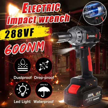 288VF Brushless Cordless Impact Electric Wrench Li ion Battery 600N.M Torque Household Car/SUV Wheel Socket Wrench Tools
288VF Brushless Cordless Impact Electric Wrench Li ion Battery 600N.M Torque Household Car/SUV Wheel Socket Wrench Tools