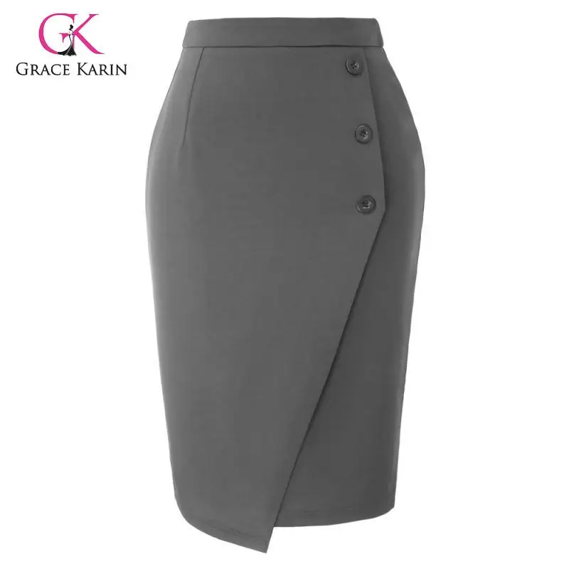 Grace Karin Women's High Waist Buttons Decorated Pencil Skirt Slim Fit Formal Office Work Skirt Hips-Wrapped Bodycon Skirts Midi
Grace Karin Women's High Waist Buttons Decorated Pencil Skirt Slim Fit Formal Office Work Skirt Hips-Wrapped Bodycon Skirts Midi