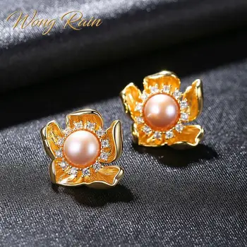 Wong Rain Romantic 100% 925 Sterling Silver Natural Freshwater Pearls Gemstone Earrings Ear Studs Wedding Fine Jewelry Wholesale 
Wong Rain Romantic 100% 925 Sterling Silver Natural Freshwater Pearls Gemstone Earrings Ear Studs Wedding Fine Jewelry Wholesale