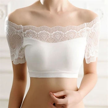 Women Seamless Tube Top Slash Neck Sexy Lace Chest Strapless Basic Tops Women Intimates Bra Tops Black White Color 
Women Seamless Tube Top Slash Neck Sexy Lace Chest Strapless Basic Tops Women Intimates Bra Tops Black White Color