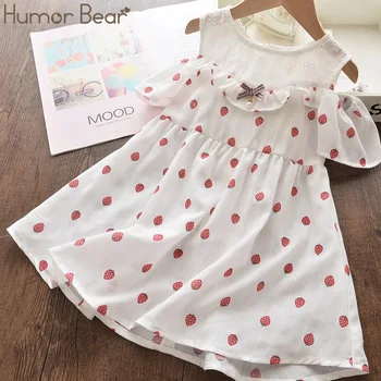 Humor Bear Girls Dress Summer Cute Strawberry Print Off-the-shoulder Ruffled Loose Princess Party Dress Baby Kids Girls Clothing
Humor Bear Girls Dress Summer Cute Strawberry Print Off-the-shoulder Ruffled Loose Princess Party Dress Baby Kids Girls Clothing