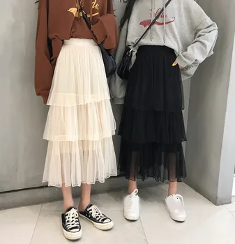 Pleated Mesh Cake skirt Layer-by-Layer Stitching 2020 New Spring Drawstring Elastic High Waist Mid-Length Slim Skirt
Pleated Mesh Cake skirt Layer-by-Layer Stitching 2020 New Spring Drawstring Elastic High Waist Mid-Length Slim Skirt