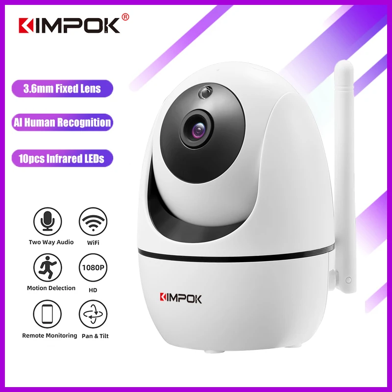 KIMPOK 1080P PTZ IP Camera Auto Tracking 2MP Home Security CCTV Camera Network WiFi IP Camera Wireless Webcam Baby Monitor
KIMPOK 1080P PTZ IP Camera Auto Tracking 2MP Home Security CCTV Camera Network WiFi IP Camera Wireless Webcam Baby Monitor
