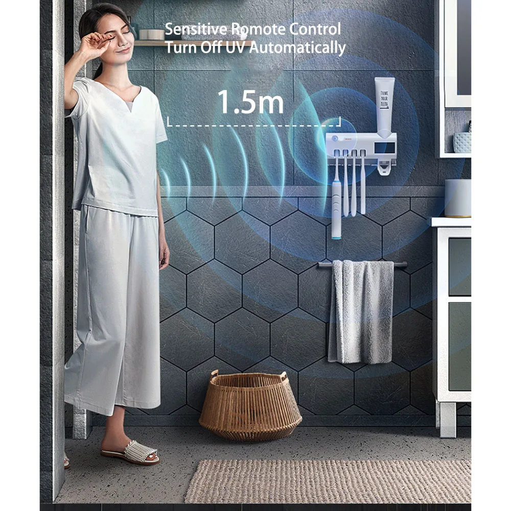 Intelligent Solar Multifunctional UV Light Toothbrush Holder Sterilizer Toothpaste Dispenser Ultraviolet Antibacteria Holders
Intelligent Solar Multifunctional UV Light Toothbrush Holder Sterilizer Toothpaste Dispenser Ultraviolet Antibacteria Holders