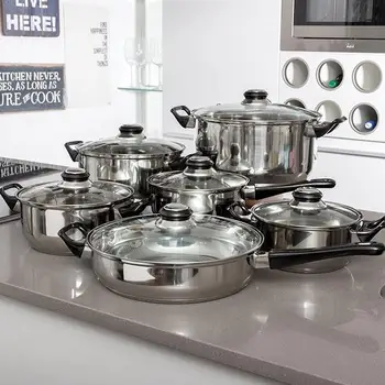Stainless Steel Cookware (12 pieces)
Stainless Steel Cookware (12 pieces)