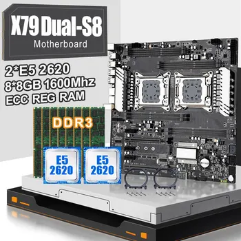 Jingsha X79 S8 Dual CPU Motherboard with Xeon E5 2620 and 8*8gb ddr3 1600mhz ecc REG RAM
Jingsha X79 S8 Dual CPU Motherboard with Xeon E5 2620 and 8*8gb ddr3 1600mhz ecc REG RAM