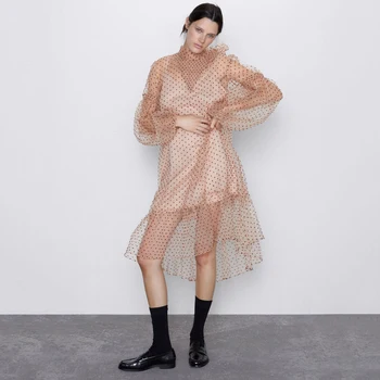 ZA 2019 New Fashion Party Dress Women Clothes Temperament Polka Dot Net Gauze Dresses Long Puff Sleeve Bow Streetwear Dress
ZA 2019 New Fashion Party Dress Women Clothes Temperament Polka Dot Net Gauze Dresses Long Puff Sleeve Bow Streetwear Dress