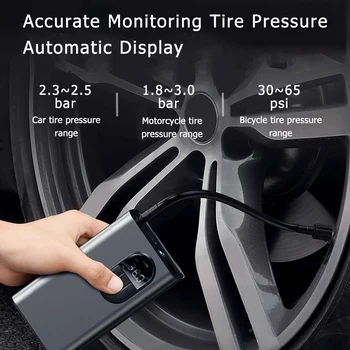 Car Air Compressor Inflator Pump w LED Lamp For Car Motorcycle Bicycle Tire Inflatable 7500mAh Wireless Electric Air Pump
Car Air Compressor Inflator Pump w LED Lamp For Car Motorcycle Bicycle Tire Inflatable 7500mAh Wireless Electric Air Pump