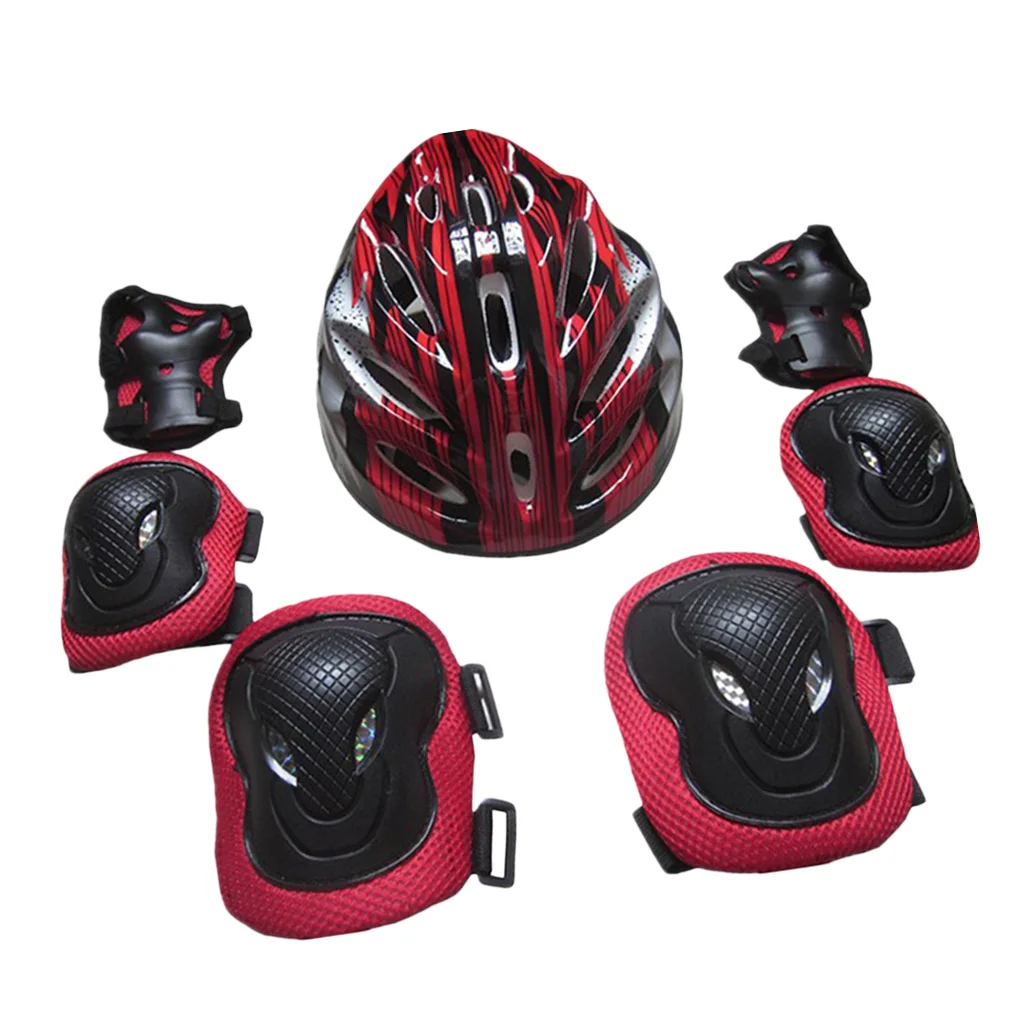 MagiDeal 7pcs Adults Outdoor Sports Cycling Skating Protection Pads Set Knee Pads Elbow Pads Hand Protector Adjustable Helmet MagiDeal 7pcs Adults Outdoor Sports Cycling Skating Protection Pads Set Knee Pads Elbow Pads Hand Protector Adjustable Helmet